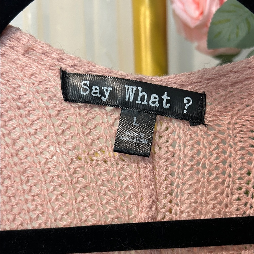 Say What? Blush Open-Front Cardigan - Picture 2 of 4